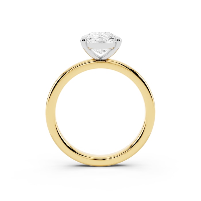 Mayors 18K Yellow Gold 2.50cttw Lab Grown Diamond Cushion Cut Solitaire Engagement Ring