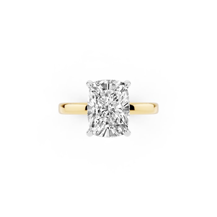 Mayors 18K Yellow Gold 3.00cttw Lab Grown Diamond Cushion Cut Solitaire Engagement Ring