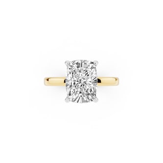 Mayors 18K Yellow Gold 3.00cttw Lab Grown Diamond Cushion Cut Solitaire Engagement Ring