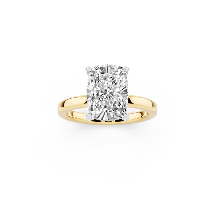 Mayors 18K Yellow Gold 3.00cttw Lab Grown Diamond Cushion Cut Solitaire Engagement Ring