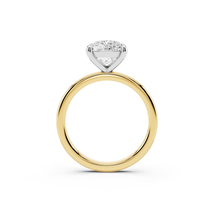 Mayors 18K Yellow Gold 3.00cttw Lab Grown Diamond Cushion Cut Solitaire Engagement Ring