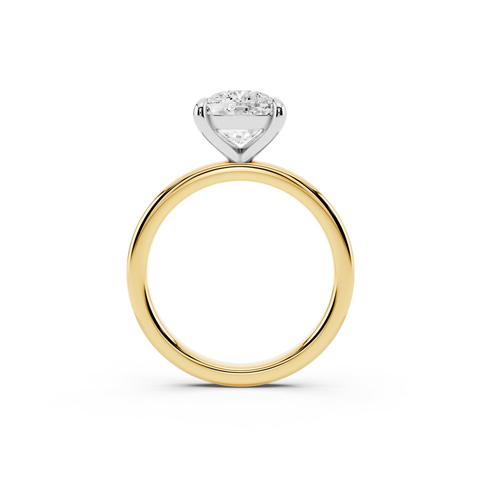 Mayors 18K Yellow Gold 3.00cttw Lab Grown Diamond Cushion Cut Solitaire Engagement Ring