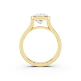 Mayors 18K Yellow Gold 4.00cttw Lab Grown Diamond Cushion Cut Solitaire Bezel Set Engagement Ring
