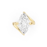 Mayors 18K Yellow Gold 4.00cttw Lab Grown Diamond Marquise Cut Solitaire Wave Ring