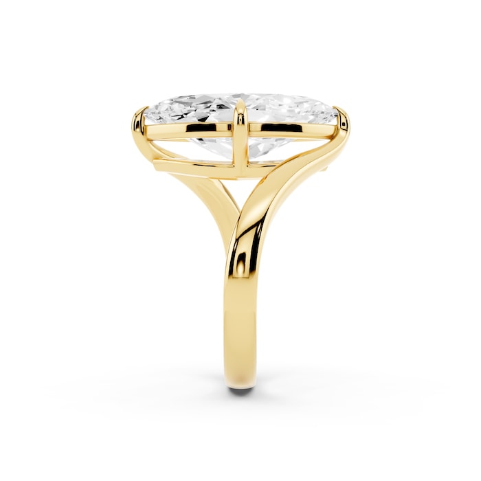 Mayors 18K Yellow Gold 4.00cttw Lab Grown Diamond Marquise Cut Solitaire Wave Ring