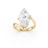 Mayors 18K Yellow Gold 4.00cttw Lab Grown Diamond Marquise Cut Solitaire Wave Ring