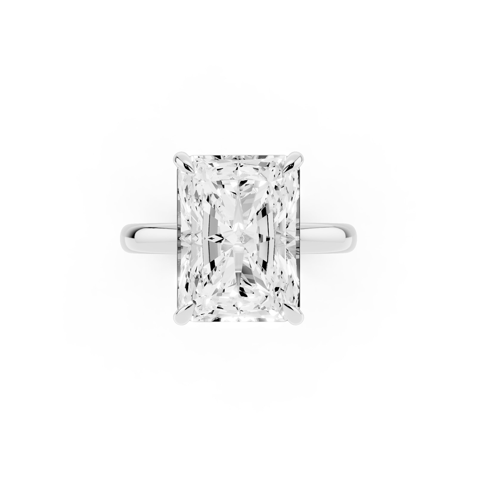 Mayors Platinum 5.00cttw Lab Grown Diamond Radiant Cut Solitaire Engagement Ring