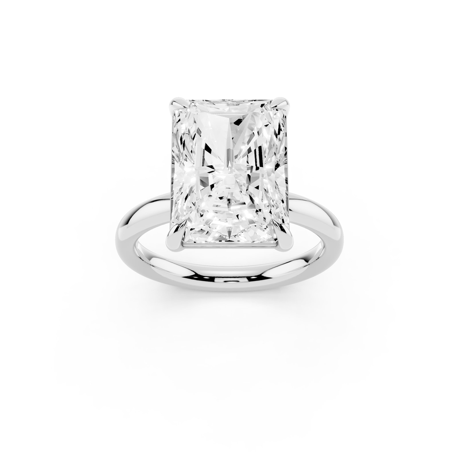 Mayors Platinum 5.00cttw Lab Grown Diamond Radiant Cut Solitaire Engagement Ring