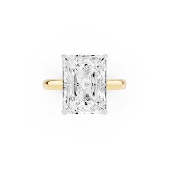 Mayors 18K Yellow Gold 5.00cttw Lab Grown Diamond Radiant Cut Solitaire Engagement Ring