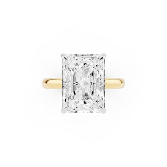 18K Yellow Gold 5.00cttw Lab Grown Diamond Radiant Cut Solitaire Engagement Ring