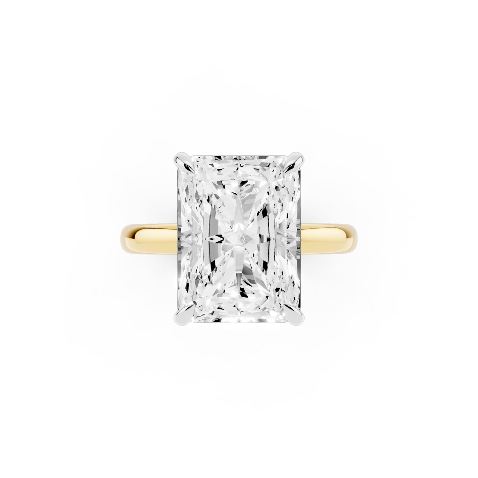Mayors 18K Yellow Gold 5.00cttw Lab Grown Diamond Radiant Cut Solitaire Engagement Ring