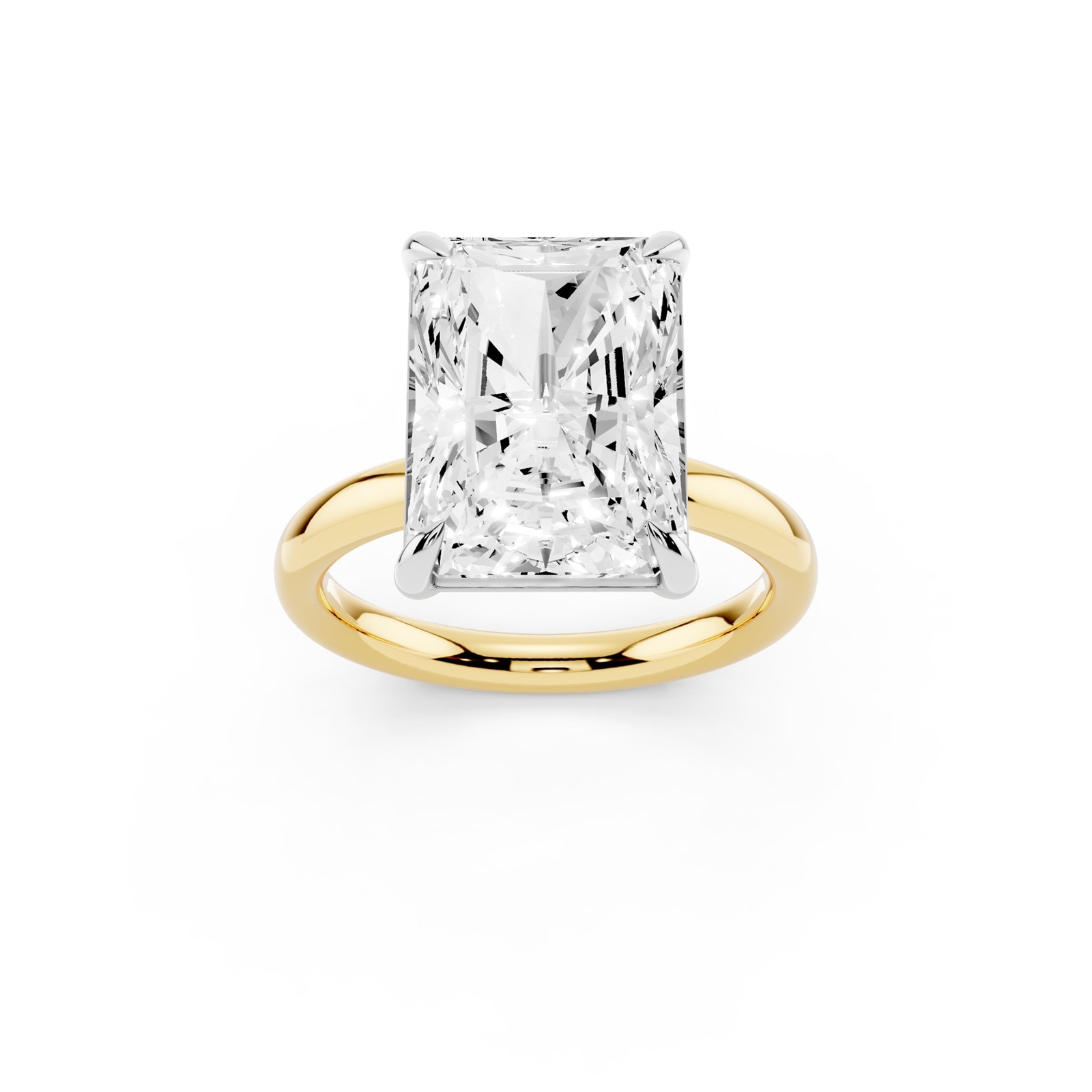 Mayors 18K Yellow Gold 5.00cttw Lab Grown Diamond Radiant Cut Solitaire Engagement Ring