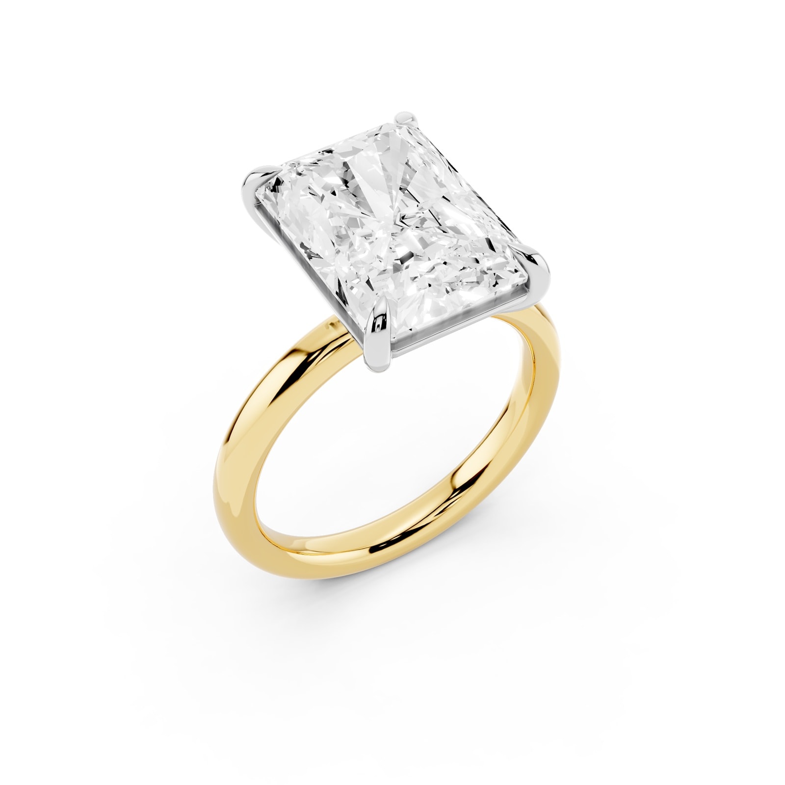 Mayors 18K Yellow Gold 5.00cttw Lab Grown Diamond Radiant Cut Solitaire Engagement Ring