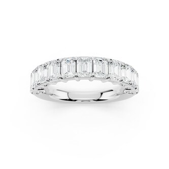 18K White Gold 1.98cttw Emerald Cut Lab Grown Diamond Eternity Ring - Ring Size 6.5