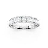 18K White Gold 1.98cttw Emerald Cut Lab Grown Diamond Eternity Ring - Ring Size 6.5