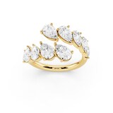 18K Yellow Gold 2.52cttw Pear-Shaped Lab Grown Diamond Bypass Ring - Ring Size 6.5