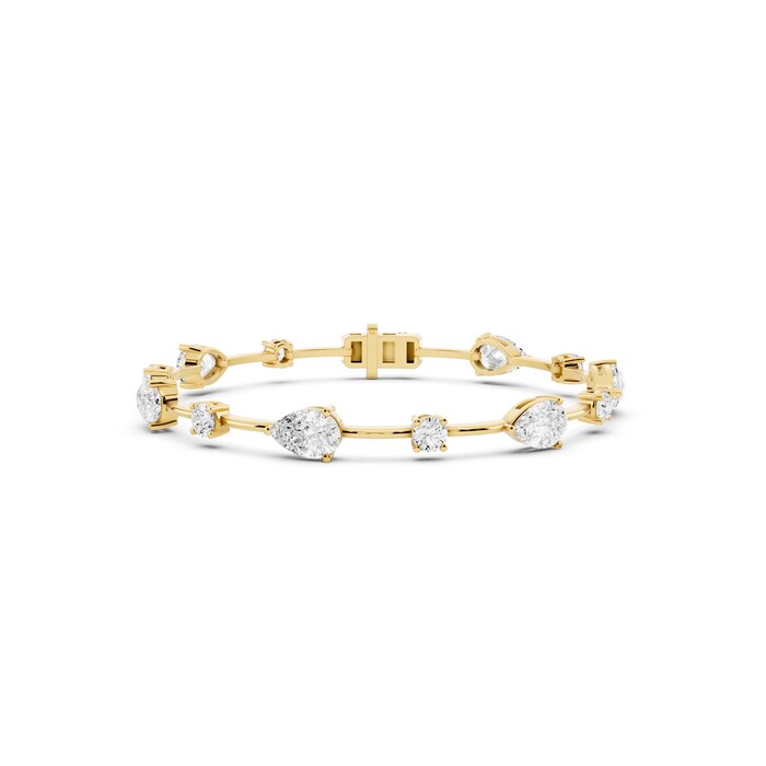 18K Yellow Gold 5.28cttw Pear-Shaped Lab Grown Diamond Strand Bracelet
