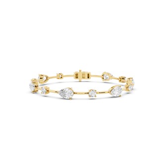  18K Yellow Gold 5.28cttw Pear-Shaped Lab Grown Diamond Strand Bracelet