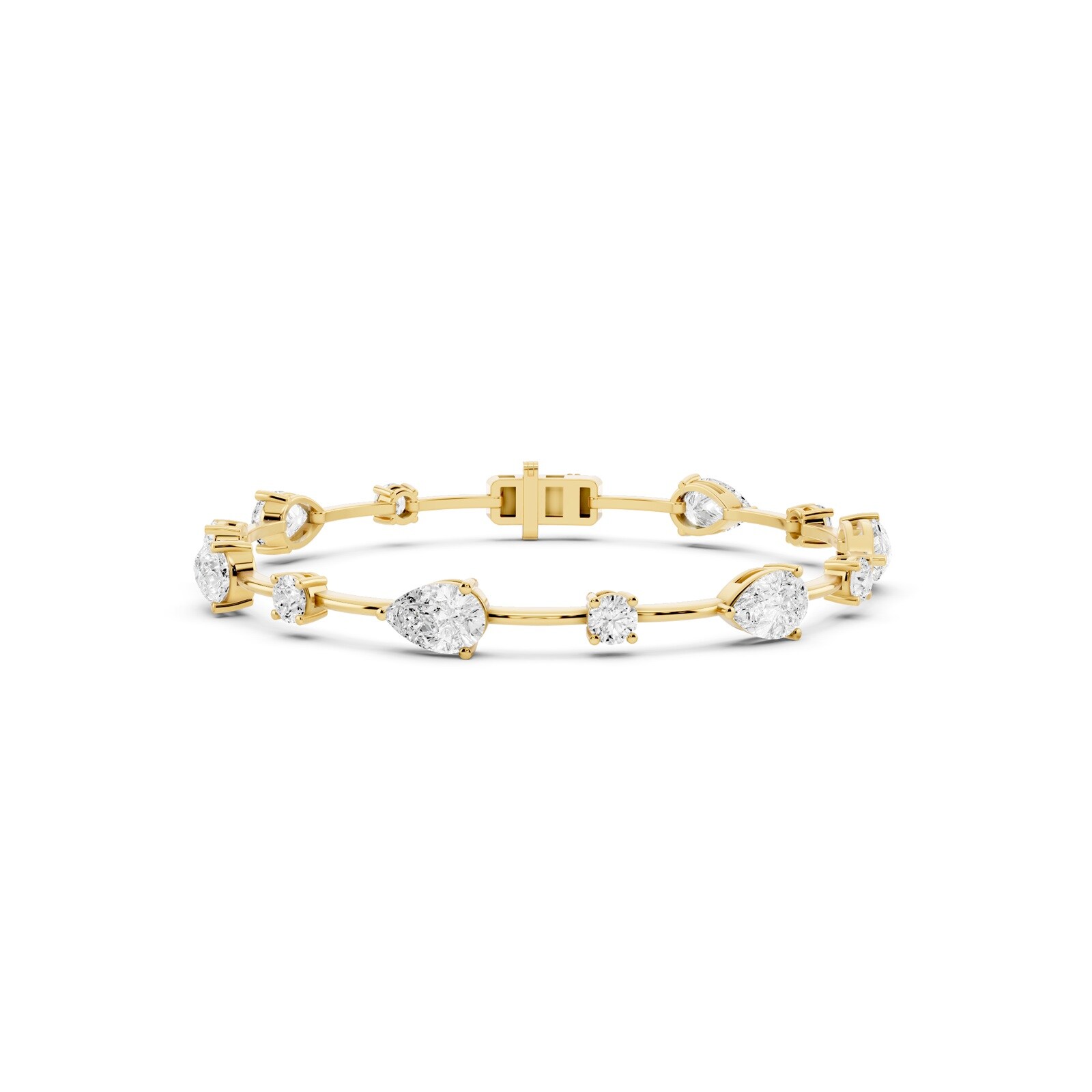 18K Yellow Gold 5.28cttw Pear-Shaped Lab Grown Diamond Strand Bracelet
