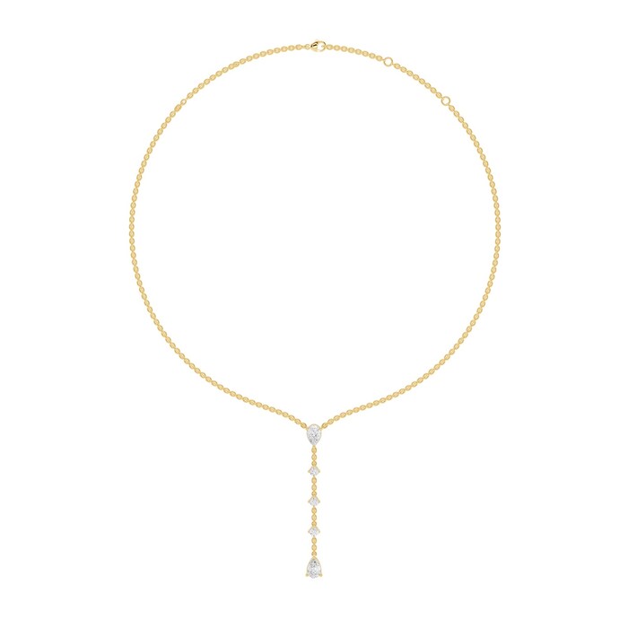 18K Yellow Gold 2.54cttw Lab Grown Diamond Lariat Necklace