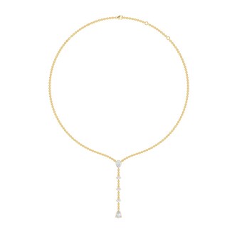  18K Yellow Gold 2.54cttw Lab Grown Diamond Lariat Necklace