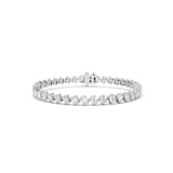 18K White Gold 6.00cttw Emerald Cut Lab Grown Diamond Tennis Bracelet