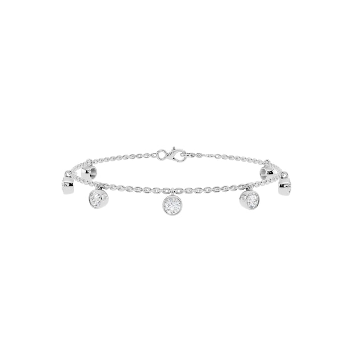 18K White Gold 1.75cttw Round Brilliant Lab Grown Diamond Bracelet