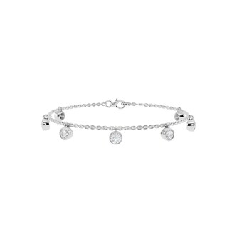  18K White Gold 1.75cttw Round Brilliant Lab Grown Diamond Bracelet