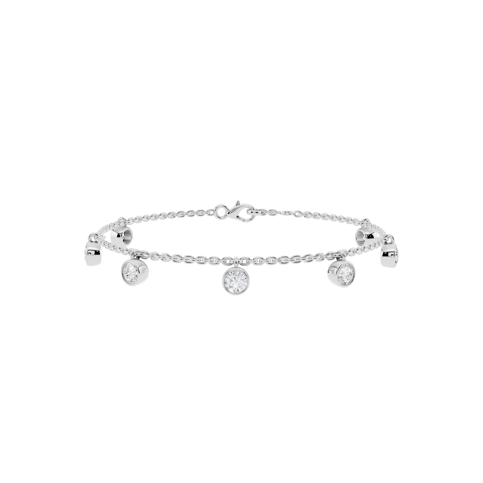 18K White Gold 1.75cttw Round Brilliant Lab Grown Diamond Bracelet