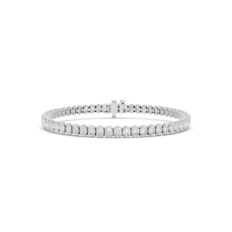 Mayors 18K White Gold 7.00cttw Lab Grown Diamond Oval Cut Tennis Bracelet