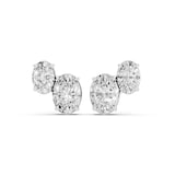 Mayors Platinum 3.80cttw Lab Grown Diamond Double Oval Cut Stud Earrings