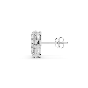 Mayors Platinum 3.80cttw Lab Grown Diamond Double Oval Cut Stud Earrings