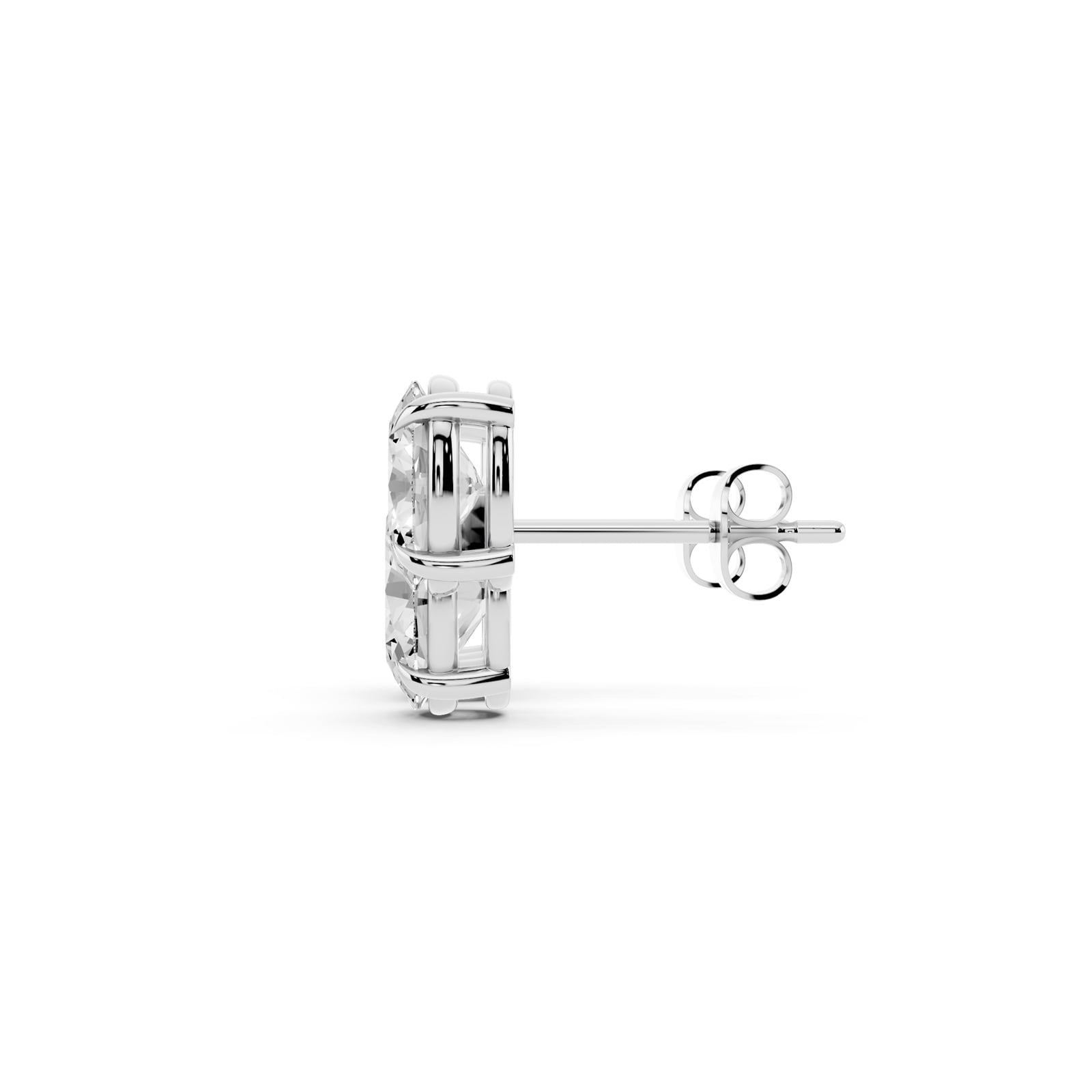 Mayors Platinum 3.80cttw Lab Grown Diamond Double Oval Cut Stud Earrings
