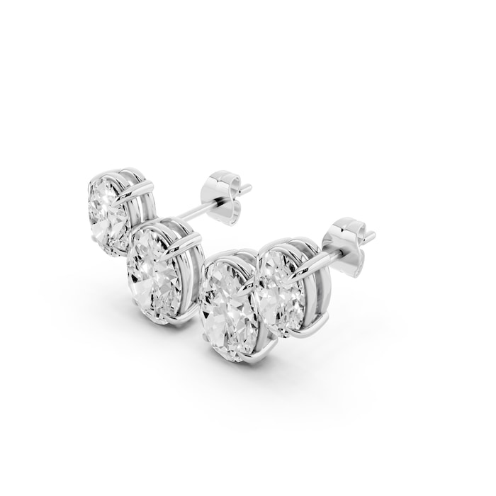 Mayors Platinum 3.80cttw Lab Grown Diamond Double Oval Cut Stud Earrings