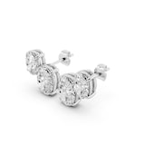Mayors Platinum 3.80cttw Lab Grown Diamond Double Oval Cut Stud Earrings