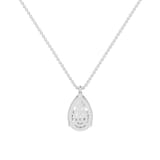 Mayors 18K White Gold 3.00cttw Lab Grown Diamond Pear Cut Solitaire Pendant Necklace