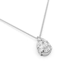 Mayors 18K White Gold 3.00cttw Lab Grown Diamond Pear Cut Solitaire Pendant Necklace