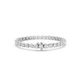 Mayors 18K White Gold 10.00cttw Lab Grown Diamond Round Brilliant Cut Tennis Bracelet