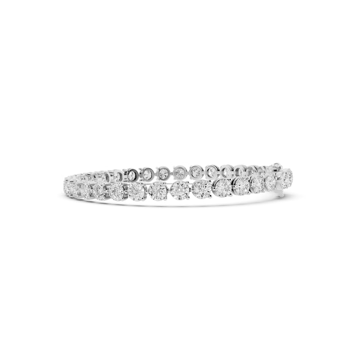 Mayors 18K White Gold 10.00cttw Lab Grown Diamond Round Brilliant Cut Tennis Bracelet
