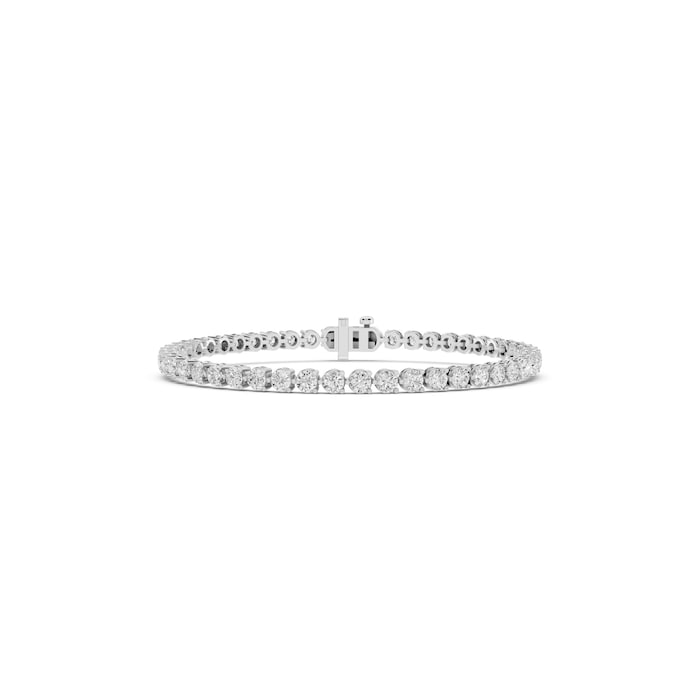 Mayors 18K White Gold 5.00cttw Lab Grown Diamond Round Brilliant Cut Tennis Bracelet