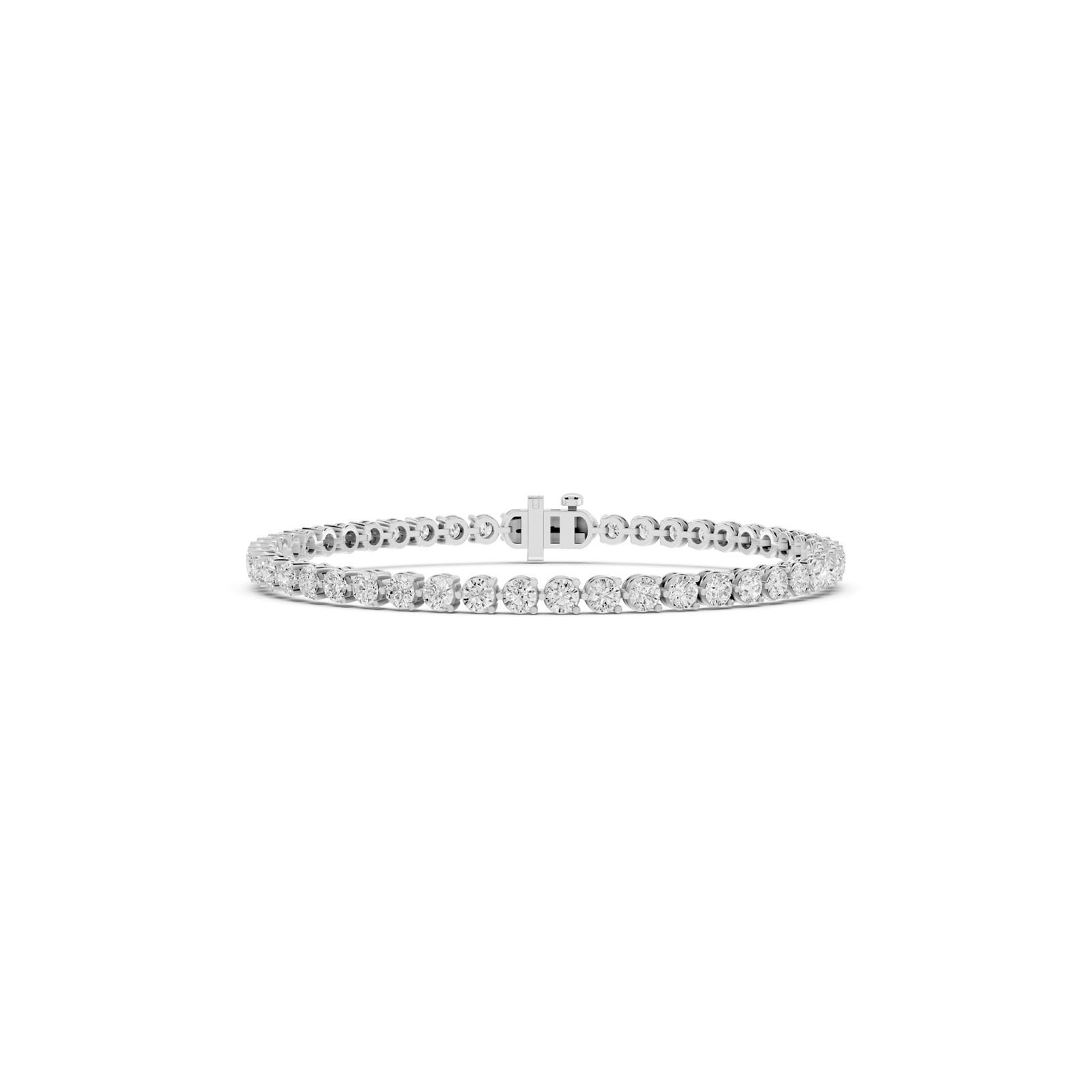 Mayors 18K White Gold 5.00cttw Lab Grown Diamond Round Brilliant Cut Tennis Bracelet