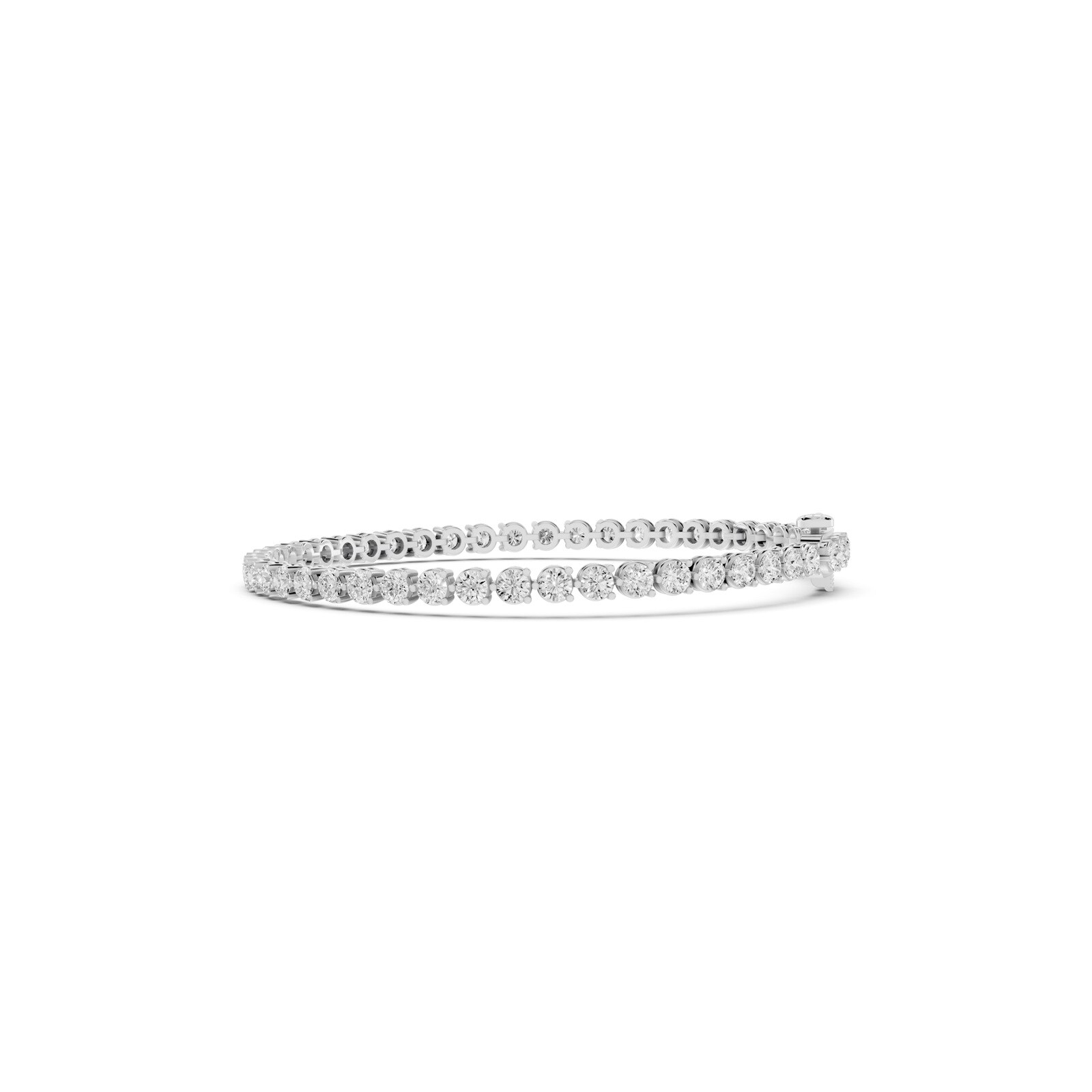 Mayors 18K White Gold 5.00cttw Lab Grown Diamond Round Brilliant Cut Tennis Bracelet