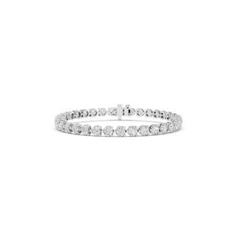 Mayors 18K White Gold 7.00cttw Lab Grown Diamond Round Brilliant Cut Tennis Bracelet