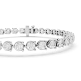 Mayors 18K White Gold 7.00cttw Lab Grown Diamond Round Brilliant Cut Tennis Bracelet