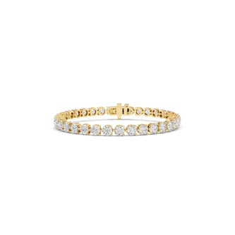 Mayors 18K Yellow Gold 10.00cttw Lab Grown Diamond Round Brilliant Cut Tennis Bracelet