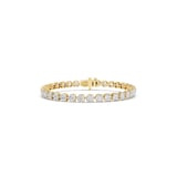 Mayors 18K Yellow Gold 10.00cttw Lab Grown Diamond Round Brilliant Cut Tennis Bracelet