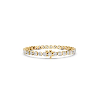 Mayors 18K Yellow Gold 10.00cttw Lab Grown Diamond Round Brilliant Cut Tennis Bracelet