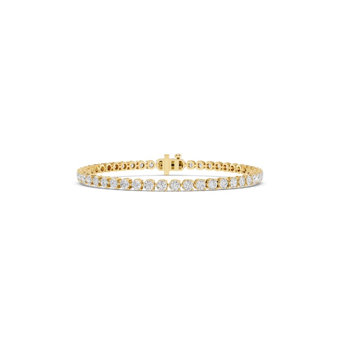 Mayors 18K Yellow Gold 5.00cttw Lab Grown Diamond Round Brilliant Cut Tennis Bracelet