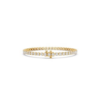 Mayors 18K Yellow Gold 5.00cttw Lab Grown Diamond Round Brilliant Cut Tennis Bracelet