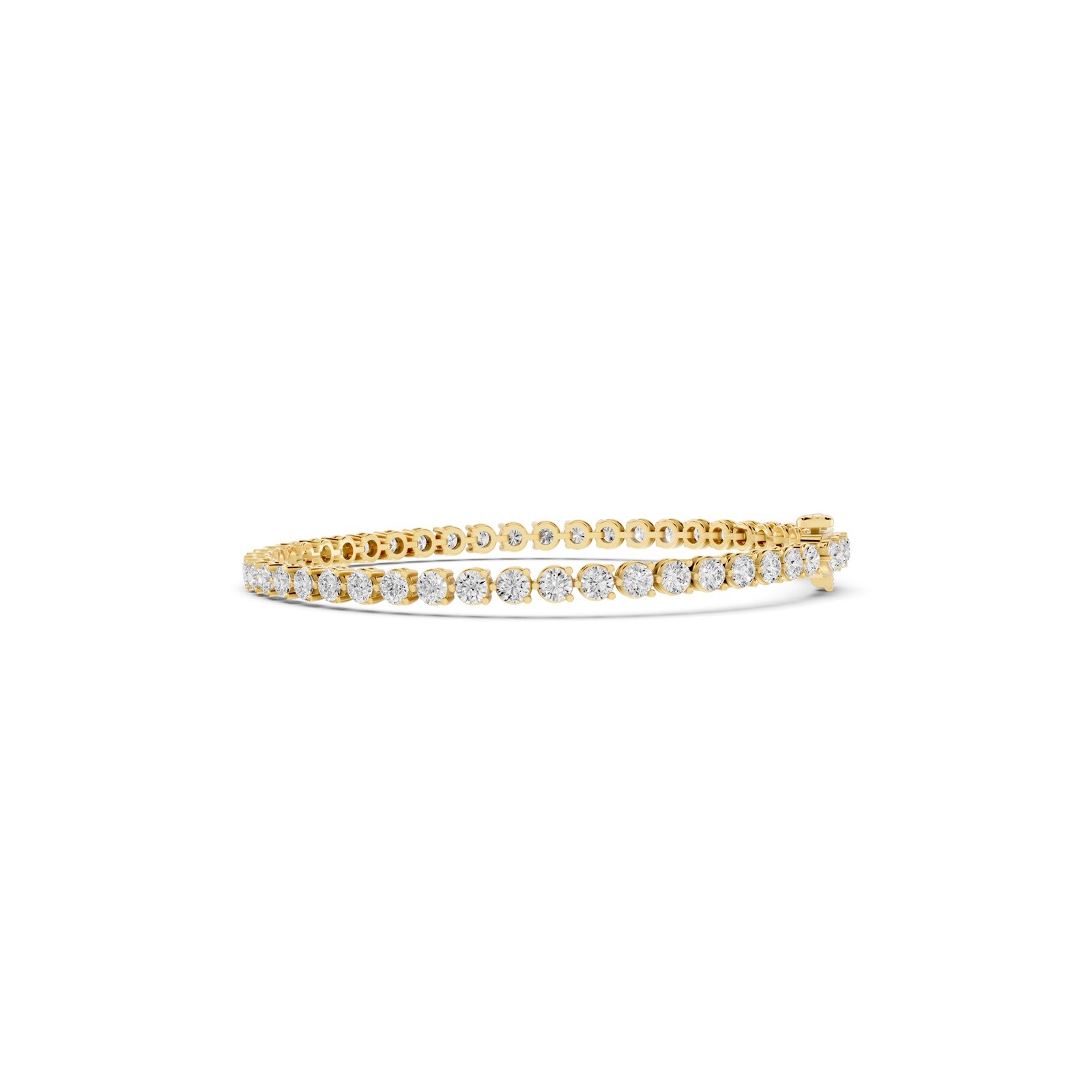 Mayors 18K Yellow Gold 5.00cttw Lab Grown Diamond Round Brilliant Cut Tennis Bracelet